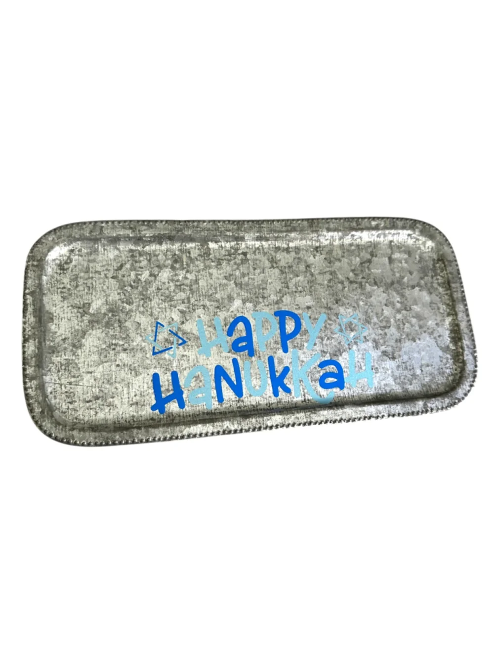 Galvanized Metal Hanukkah Menorah Drip Tray